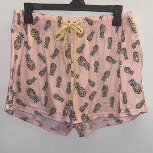 Pink Pineapple Print PJ Shorts
